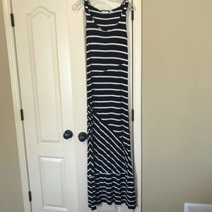Black and white striped maxi dress size M